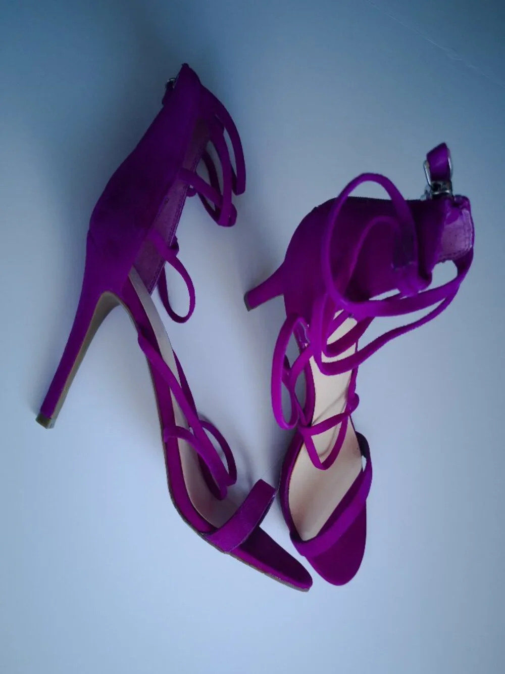 10M dark magenta purple BP Alexy Strappy Suede Sandals high heels shoes women's